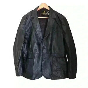 VTG Fidelity Union Made 60s 70s Genuine Black Leather Jacket Men' s Labeled 44